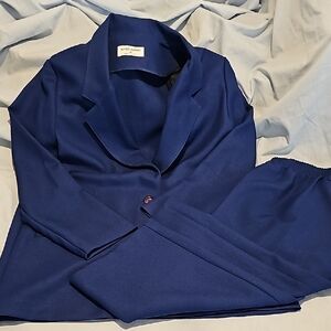 Alfred Dunner Blue Blazer and Skirt Set